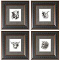 Lehnert 'Antique Cattle' 4-piece Framed Wall Art Set