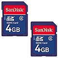 SanDisk 4GB SDHC Memory Card (Pack of 2)