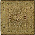 Hand-spun Wool Tan Ivory Ancestry Rug (6' Square)