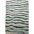 Salsa Ribbons Light Turquoise/ Beige Rug (3'3 x 5'3)