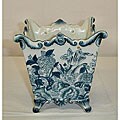 'Blue Paradise' Square Porcelain Pot