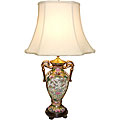 Rose Medallion Trophy Vase Lamp Set