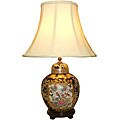 Midnight Luster Rose Medallion Ginger Jar Lamp