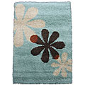 Salsa Flower Power Light Turquoise Rug (3'3 x 5'3)