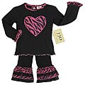 JoJo Designs Baby Girl's 2-piece Zebra Heart Outfit