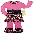 JoJo Designs Girl's 2-piece Polka Dot/ Floral Rumba Outfit