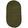 Yorktown Hunter Green Chenille Oval Braided Rug (5' x 8')
