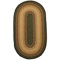 Pinehurst Pine Green Braided Wool Rug (2' x 9')