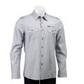 Kenneth Cole Men's Military Shirt with Epaulettes