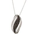 10k White Gold 1/10ct TDW Black and White Diamond Necklace