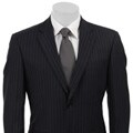 In The Now Men's Navy 2-button Side Vent Stripe Suit