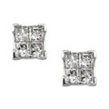 14k White Gold 1/3ct TDW Diamond Composite Earrings (H, I1)