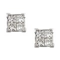 14k White Gold 1ct TDW Diamond Composite Earrings (H, I1)