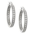14k White Gold 1/2ct TDW Diamond Milgrain Hoop Earrings (H, I2)