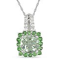 10k Gold Green Amethyst and Gemstone Necklace