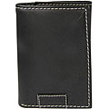 Guess Men's Black Leather Tri-fold Wallet