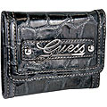 Guess Women's Celeste Shiny Black Tri-fold Wallet