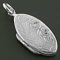 Silver CZ Floral Locket Slide Pendant (India)