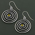 Sterling Silver Yellow Tourmaline Earrings (India)