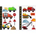 Construction Zone 2-piece Repositionable Wall Art Set