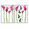 Lilies and Hummingbirds 2-piece Repositionable Wall Art Set