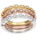 Viducci 14k Gold 1/2ct TDW Diamond Stackable Rings (G-H, SI1-SI2) (Size 7)