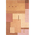Hand-knotted 'Oceans of Time' Himalayan Sheep Wool Rug (6' x 9')
