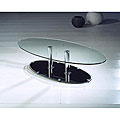 Oval Contoured Transparent Panel Coffee Table 