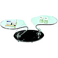 Contoured Double Glass Panel Coffee Table