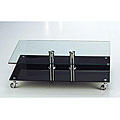 Rectangular Contoured Glass Top Coffee Table 