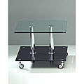 Rectangular Contoured Glass Top End Table