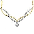 10k Gold 1/4ct TDW Diamond Flower Cluster Necklace (I-J, I1-I2)