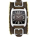 Guess Men's Brown Leather Cuff Watch