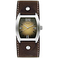 Guess Men's Brown Leather Cuff Watch