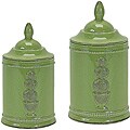 Boxwood Green Topiary Canisters (Set of 2)