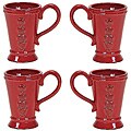 Boxwood Red Topiary Mugs (Set of 4)