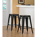 Tabouret 24-inch Black Metal Counter Stools (Set of 2)