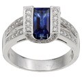 18k White Gold Sapphire and 1/2ct TDW Diamond Ring (I-J, I1) (Size 6.75)