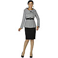 Divine Apparel Houndstooth/ Black Skirt Suit