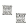 14k Gold 1/2ct TDW Princess-cut Diamond Earrings (H-I, I2)