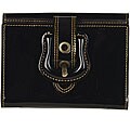 Fendi Vernice Black Patent Leather French Wallet