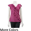 BCBGeneration Women's Short-sleeve Leaf Top