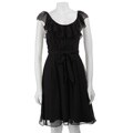 Max and Cleo Women's Black Chiffon Cross-back Dress