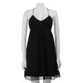 Max and Cleo Women's Black Chiffon Halter Babydoll Dress
