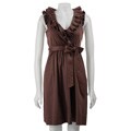 Max and Cleo Women's Chocolate Ruffle Dress