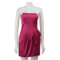 Max and Cleo Women's Pleated Satin Strapless Dress
