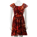 Max and Cleo Women's Chiffon Flutter-sleeve Dress