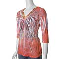 California Bloom Women's Sublimation Print V-neck Top
