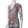 California Bloom Women's Sublimation Print V-neck Top