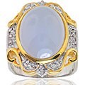 Michael Valitutti Palladium Silver Blue Opal/ Sapphire Ring